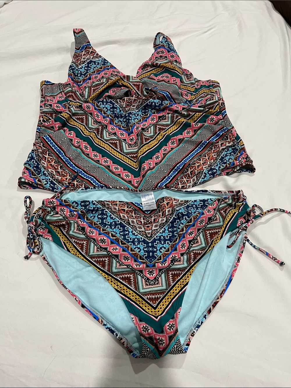 Multicolor Print Tankini Two-Piece Swimsuit
